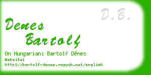 denes bartolf business card